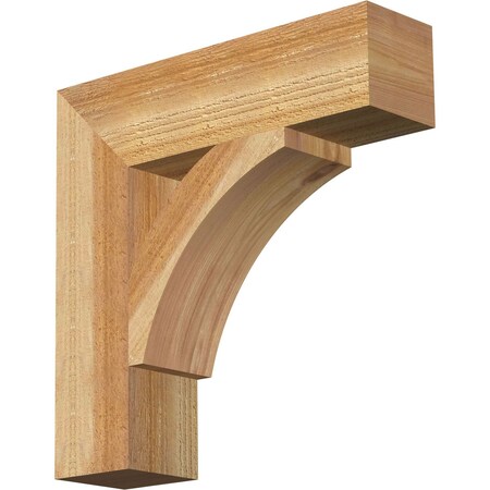 Ekena Millwork Thorton Block Rough Sawn Bracket, Western Red Cedar, 4"W x 16"D x 16"H BKT04X16X16THR05RWR